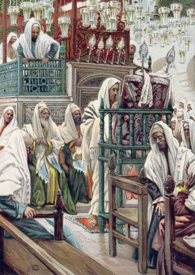 Jesus Unrolls the Book in the Synagogue, Illustration for 